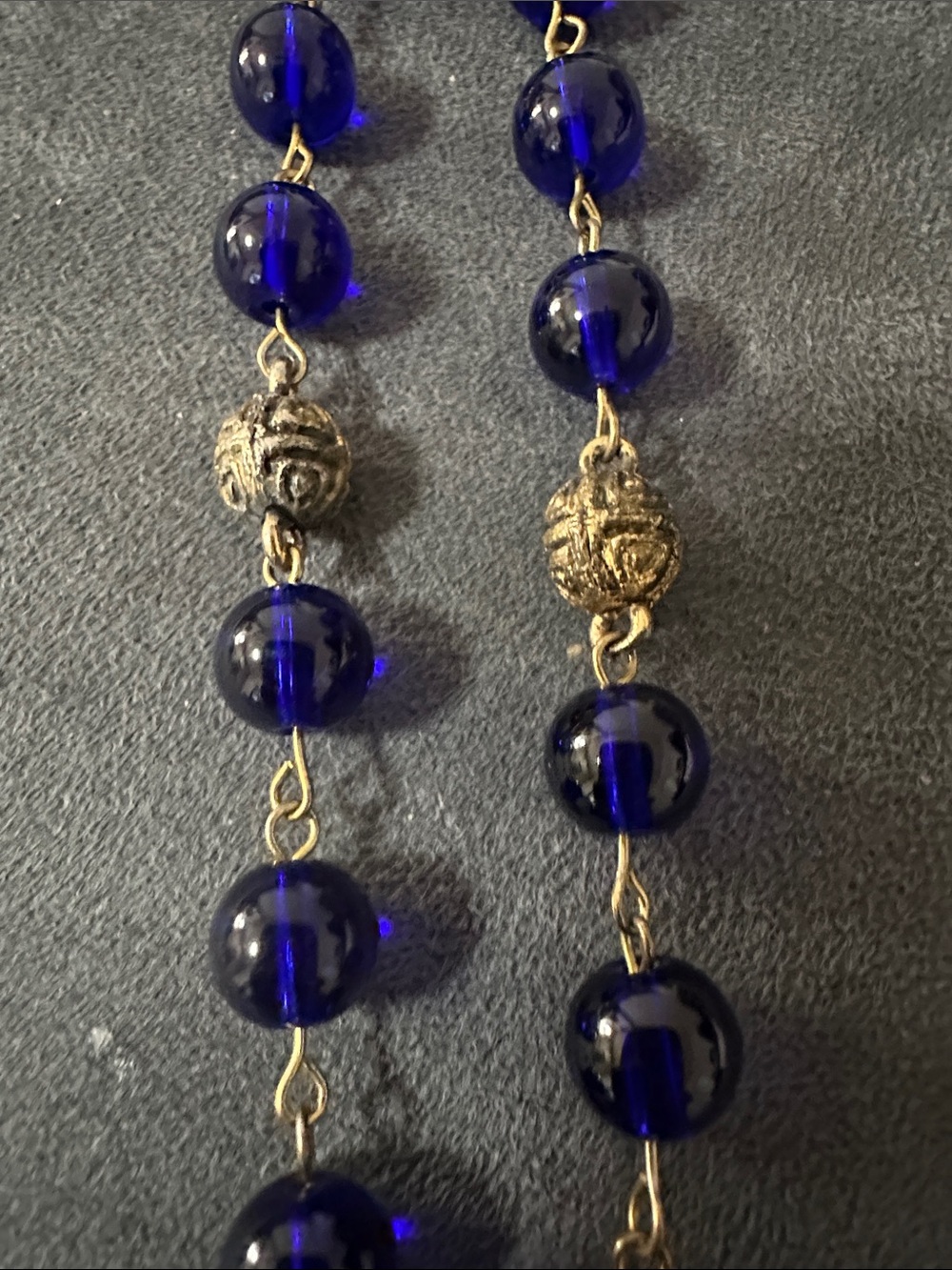 CHANEL Deep Blue Bead Necklace with Gold-Tone Accents - Picture 3 of 8